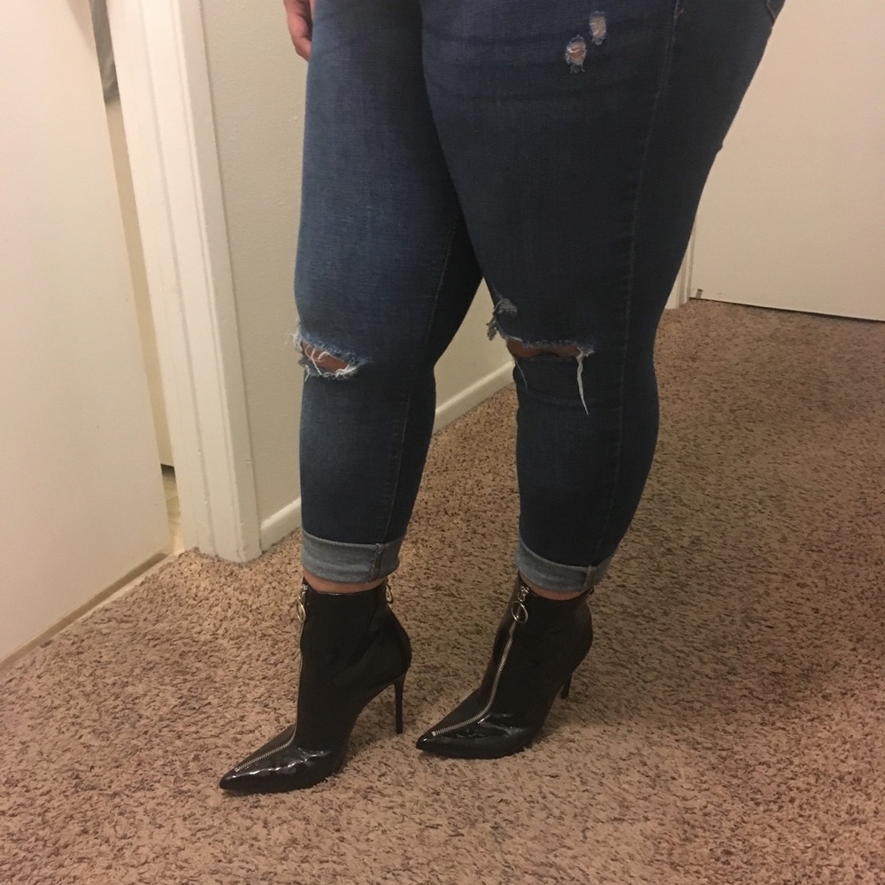Schutz Kenia Black Patent Leather Booties - Picture 12 of 13